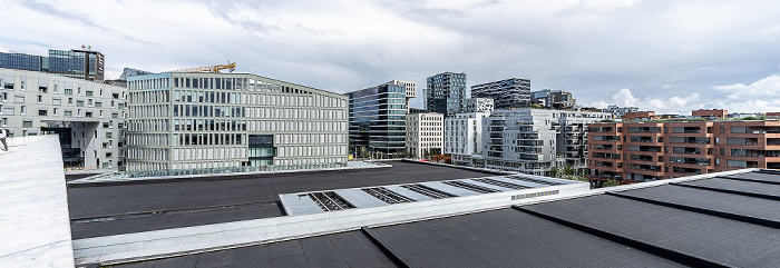 Blick vom Operahuset i Oslo: Operagata Oslo