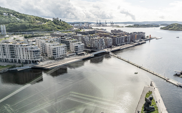 Blick vom Munchmuseet: Bjørvika, Sørengkaia Oslo