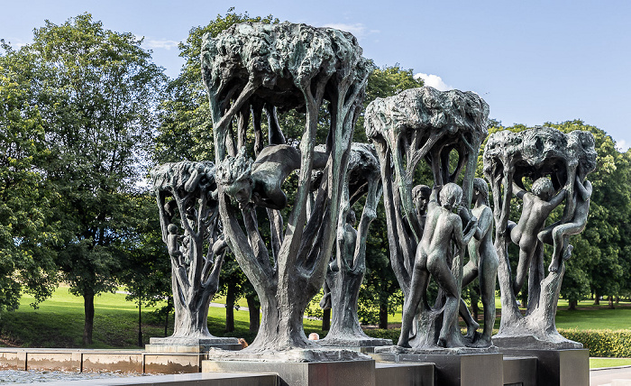 Frognerparken: Vigeland-Skulpturenpark (Vigelandsparken) mit der Fontenen i Vigelandsanlegget Oslo