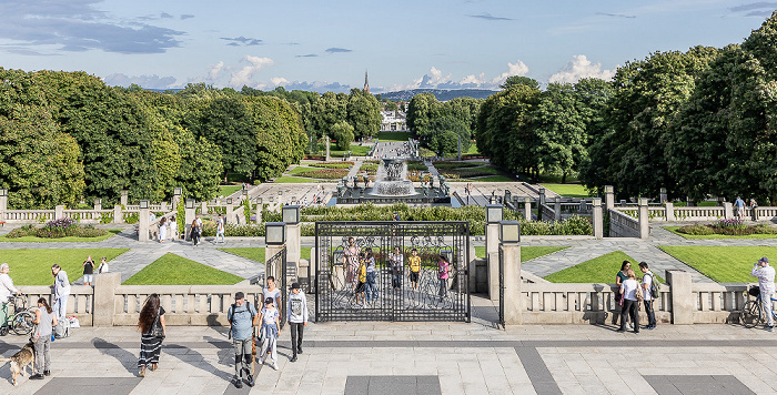 Frognerparken: Vigeland-Skulpturenpark (Vigelandsparken) mit der Fontenen i Vigelandsanlegget Oslo