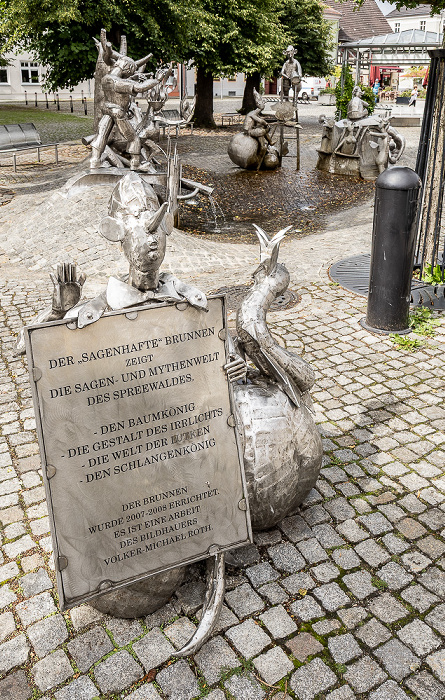 Kirchplatz: Sagenbrunnen Lübbenau/Spreewald (Lubnjow/Błota)