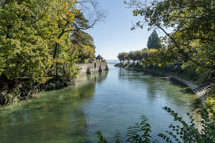 V.l.: Dominikanerinsel, Inselkanal, Stadtgarten Konstanz