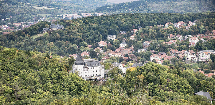 Blick von der Wartburg: Haus Hainstein, Südviertel, Naturpark Thüringer Wald Eisenach