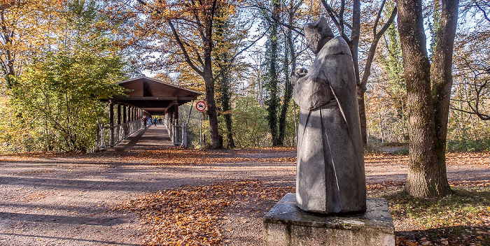 Isarinsel Oberföhring: Statue St. Emmeram, Sankt-Emmeram-Brücke München