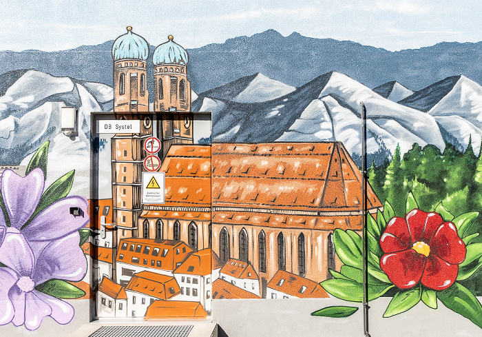 Friedenstraße: Elektronisches Stellwerk München Ost Pbf (MOP) - Street Art München