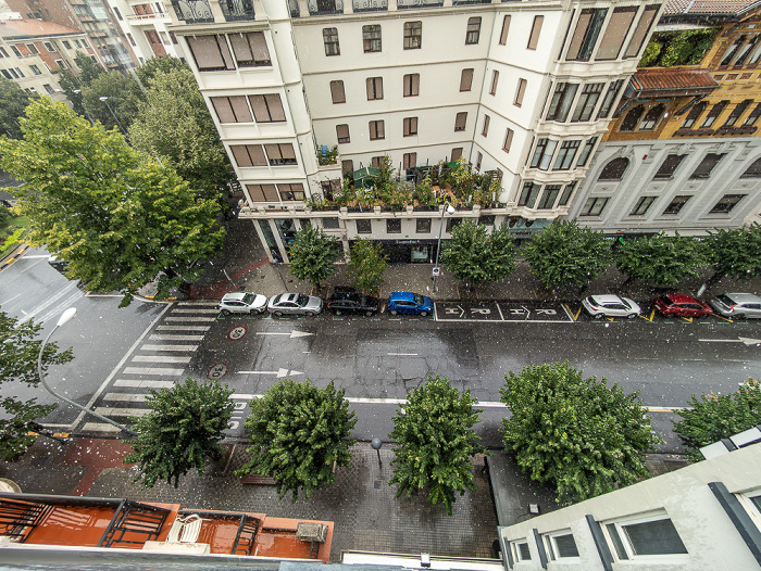 Blick aus dem Hotel Yoldi: Avenida San Ignacio Pamplona