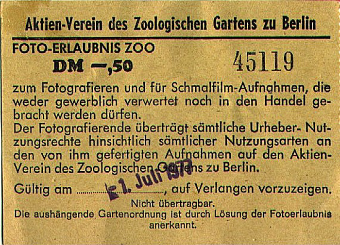 Berlin Zoologischer Garten Fotoerlaubnis