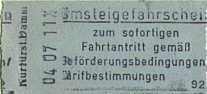 Berlin S-Bahn-Umsteigefahrschein