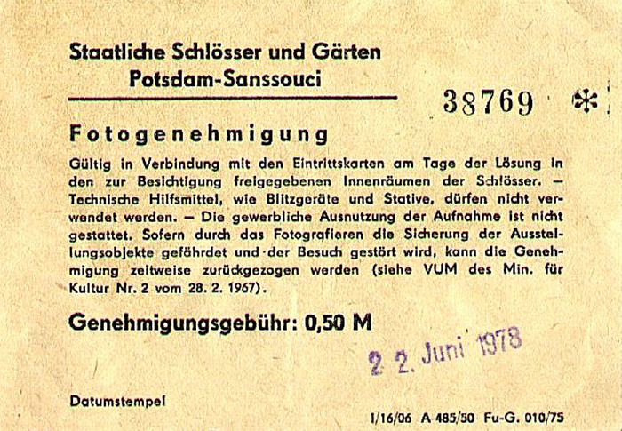 Potsdam Fotoerlaubnis Schlösser Sanssouci Schloss Sanssouci