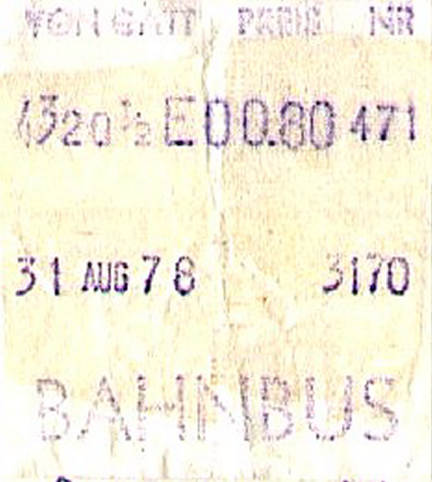 Donaueschingen Bahnbusfahrkarte