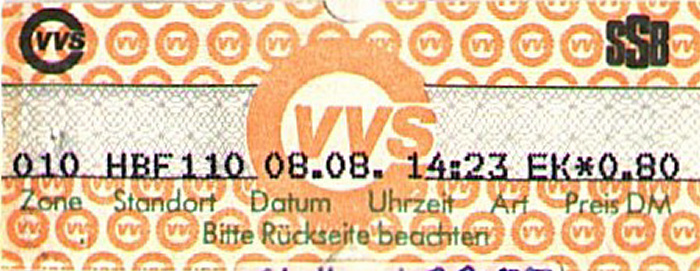 Stuttgart VVS-Einzelfahrkarte