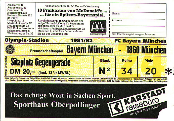 Olympiastadion: Freundschaftsspiel FC Bayern München - 1860 München