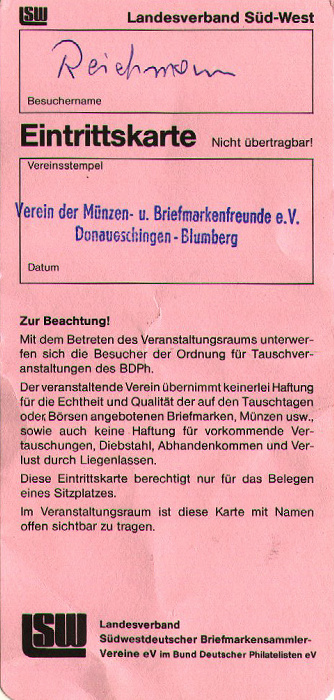 Donaueschingen Donauhalle: Briefmarkenausstellung