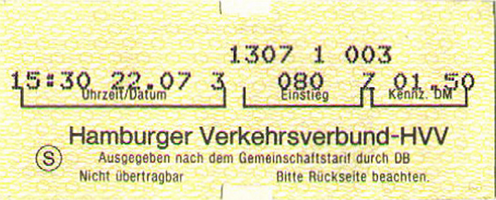 Hamburg HVV-Einzelfahrkarte