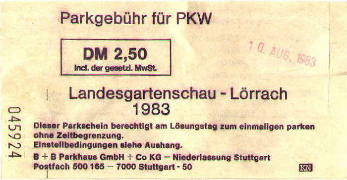 Lörrach Parkschein Landesgartenschau