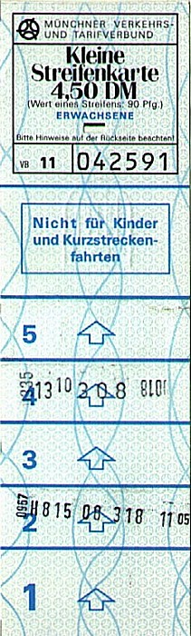 München MVV-5er-Streifenkarte
