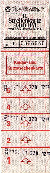 München MVV-5er-Streifenkarte K