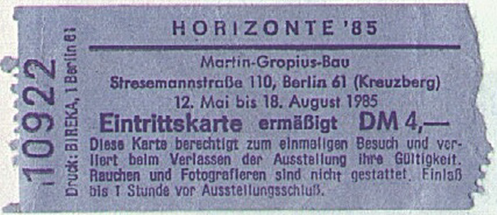 Berlin Martin-Gropius-Bau: Horizonte '85