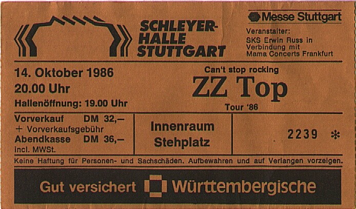 Stuttgart H.-M.-Schleyer-Halle: ZZ Top