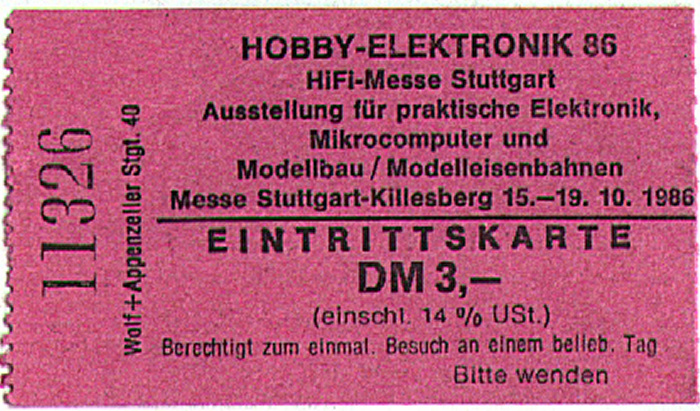 Stuttgart Messe Killesberg: Hobby-Elektronik 86