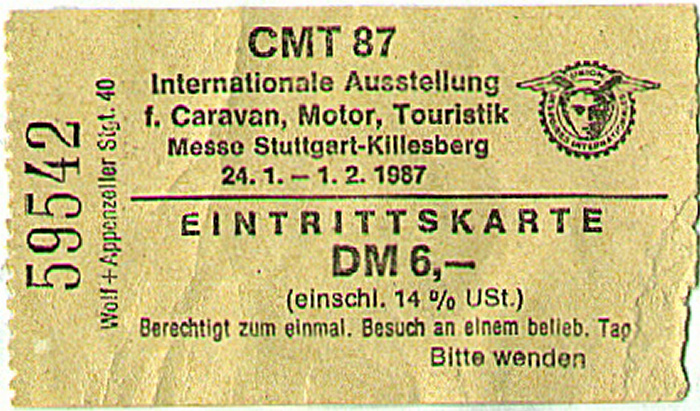 Stuttgart Messe Killesberg: CMT 87
