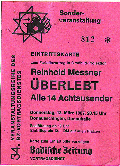 Donaueschingen Donauhalle: Reinhold Messner