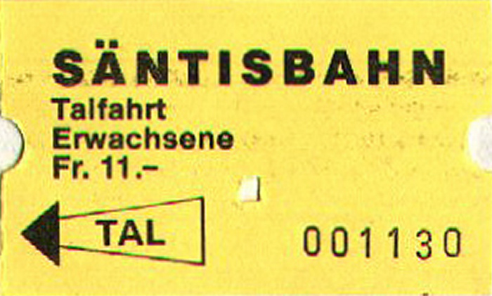 Säntisbahn Talfahrt