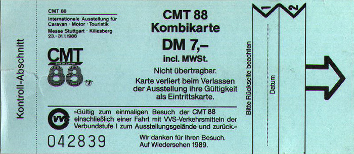 Stuttgart Messe Killesberg: CMT 88