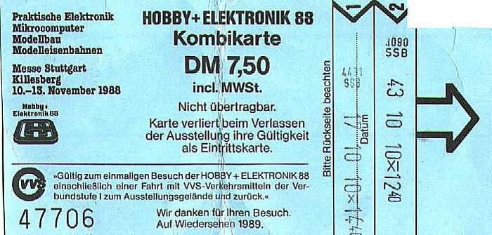 Stuttgart Messe Killesberg: Hobby + Elektronik 88