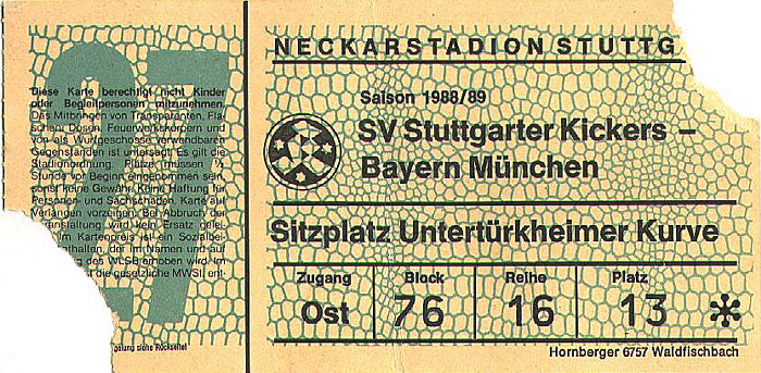 Neckarstadion: Bundesligaspiel Stuttgarter Kickers - FC Bayern München Mercedes-Benz Arena