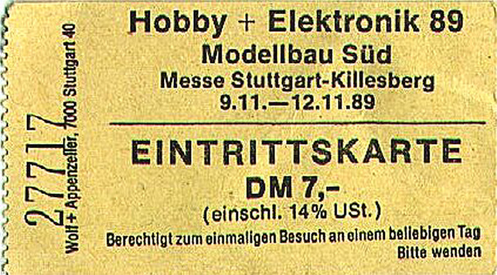 Stuttgart Messe Killesberg: Hobby + Elektronik 89