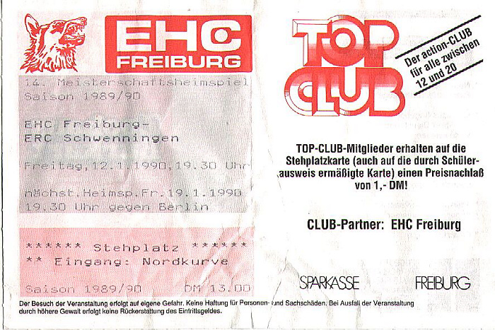 Eisstadion: Bundesligaspiel EHC Freiburg - Schwenninger ERC