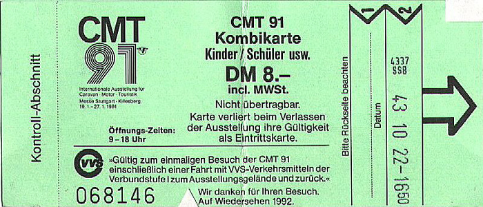 Stuttgart Messe Killesberg: CMT 91