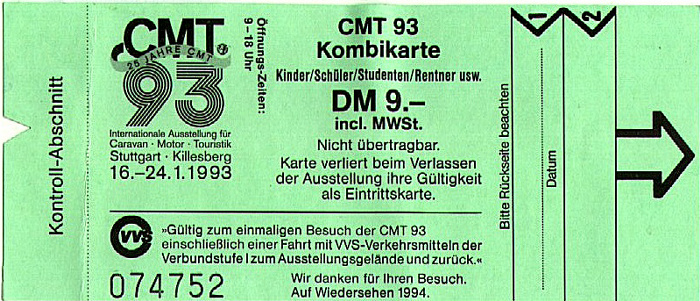 Stuttgart Messe Killesberg: CMT 93