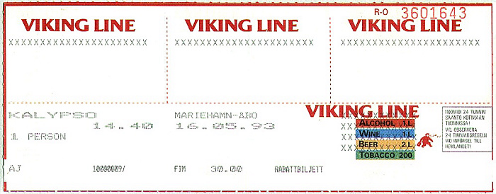 Ticket Fähre Mariehamn - Turku