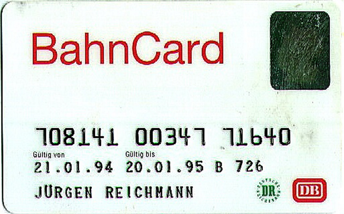Osnabrück BahnCard 21.1.94 - 20.1.95