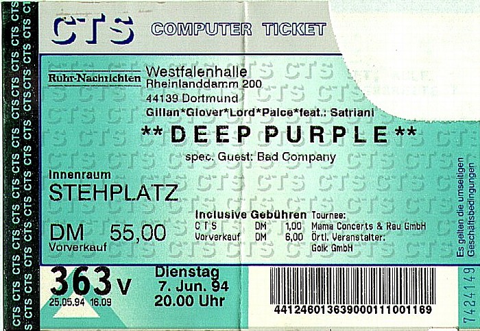 Dortmund Westfalenhalle: Deep Purple