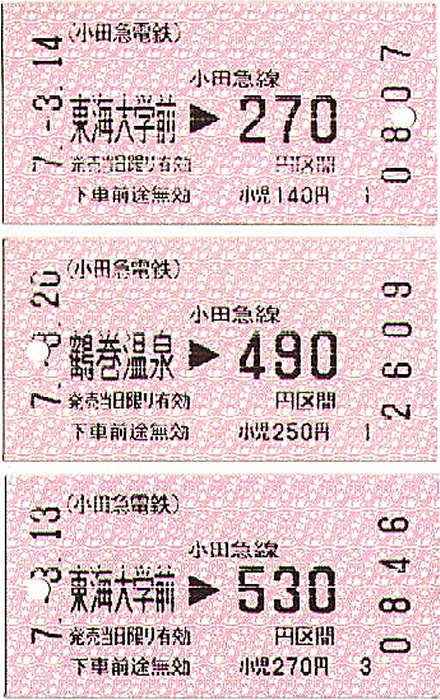 Tokio S-Bahn-Fahrkarten Odykyu-Linie 8.-20.3.