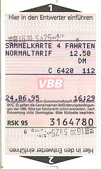 Berlin Fahrkarte Verkehrsverbund