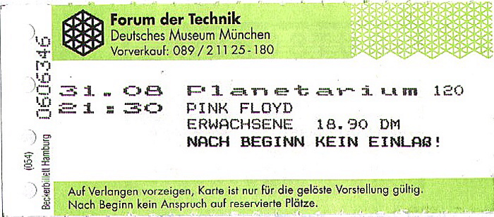München Forum der Technik (Planetarium): Pink Floyd Lasershow