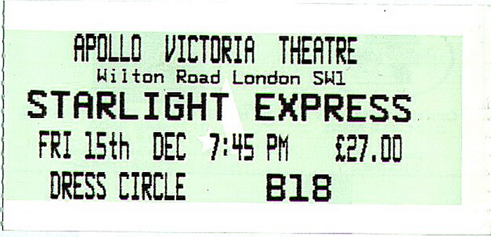 London Apollo Victoria Theatre: Starlight Express