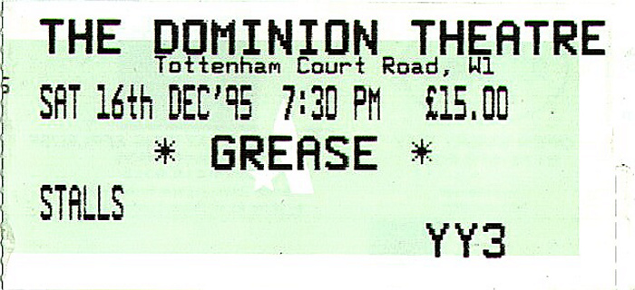 London The Dominion Theatre: Grease