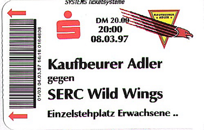 Kaufbeuren Eisstadion: DEL-Spiel Kaufbeurer Adler - SERC Wild Wings