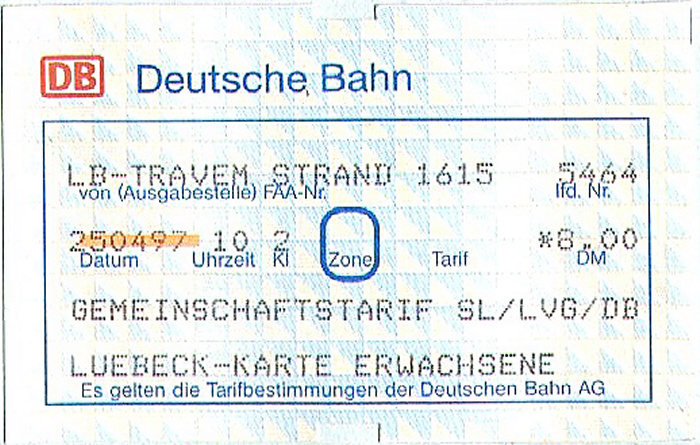 Lübeck Tageskarte Öffentlicher Nahverkehr