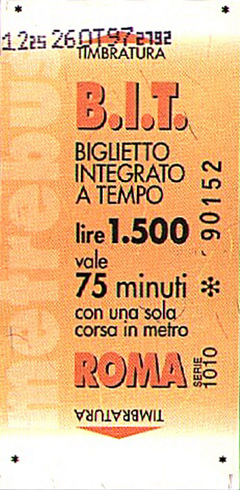 Rom Bus-/U-Bahn-Fahrkarte 24.-29.10.