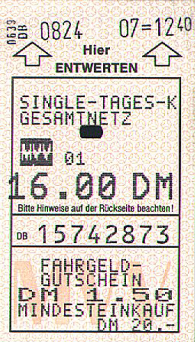 MVV-Single-Tageskarte Gesamtnetz (München - Herrsching - München)