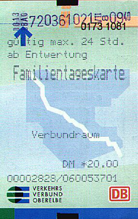 24-Stundenkarte Verkehrsverbund Oberelbe Krippen - Dresden - Krippen 21.7. / Krippen - Meißen - Dresden - Krippen 23.7.