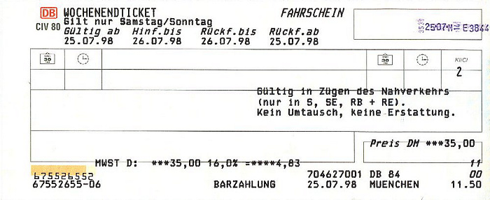 München DB-Schönes-Wochenend-Ticket