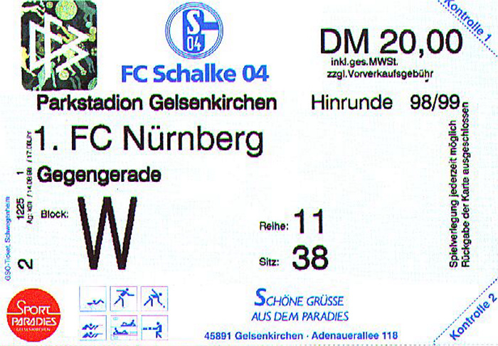 Gelsenkirchen Parkstadion: Bundesligaspiel FC Schalke 04 - 1. FC Nürnberg
