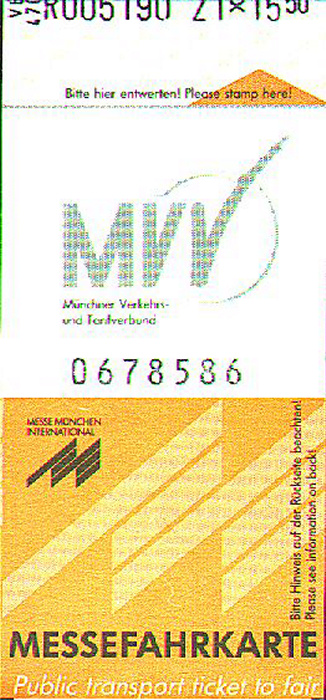 München MVV-Messefahrkarte